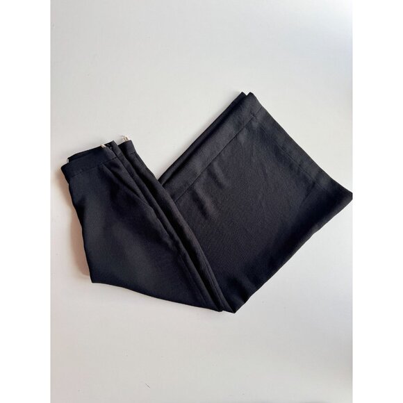 Aritzia WILFRED Lalemant Black Basketweave Wide Leg Culottes Crop Pants, Size 6A - Picture 1 of 11